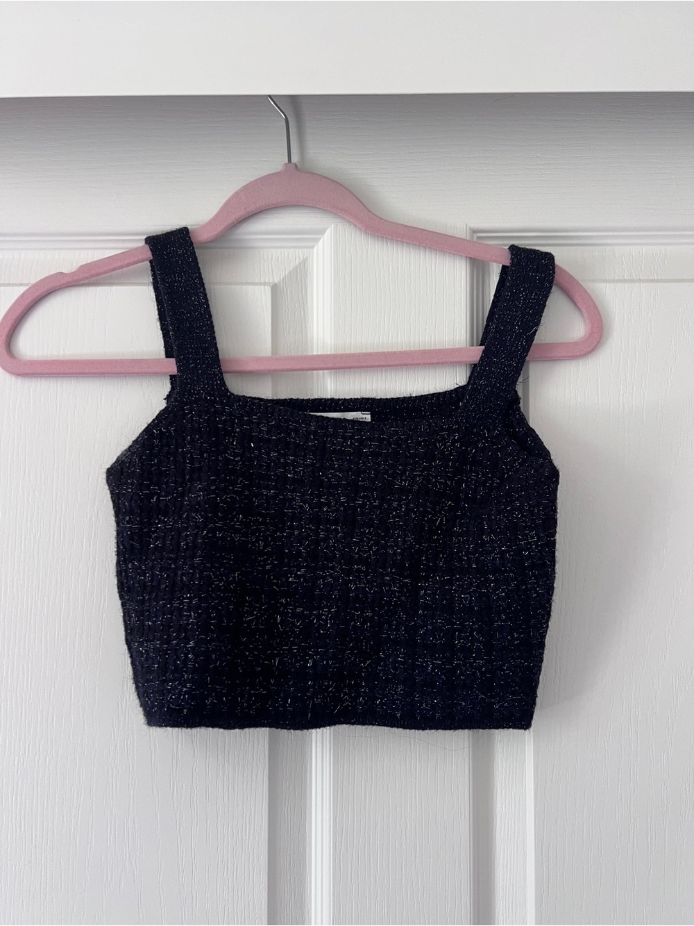 Mango Dark Navy Sparkle Cropped Tank